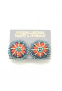 Embroidered Denim Daisy Studs